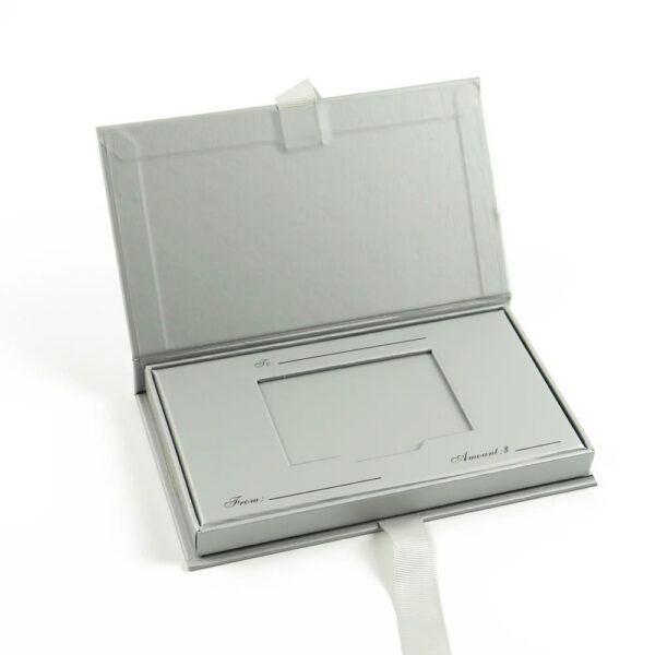 Book-Style Custom Membership Card Box Packaging with Ribbon