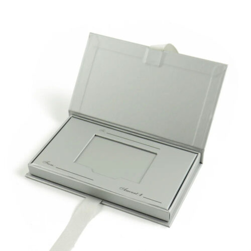 Book-Style Custom Membership Card Box Packaging with Ribbon Book-Style Custom Membership Card Box Packaging with Ribbon
