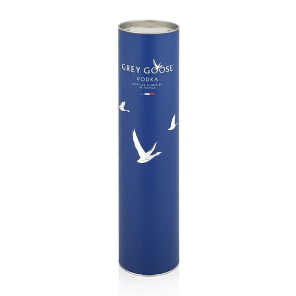 Custom Vodka Bottle Paper Tube Box with Metal Lid Custom Vodka Bottle Paper Tube Box with Metal Lid