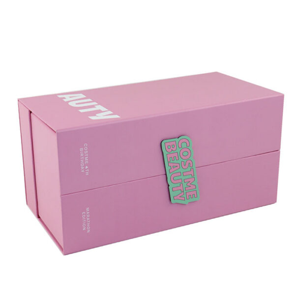 Double-Door Cosmetic Gift Set Box with Round Display Insert Double-Door Cosmetic Gift Set Box with Round Display Insert