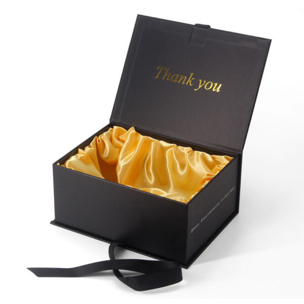 Gold Foil Competition Suit Rigid Box with Satin Inner Lining