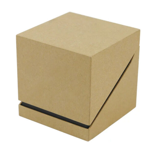 Logo Printed Kraft Hinged Candle Box with Black Inner Tray