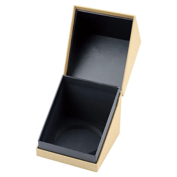 Logo Printed Kraft Hinged Candle Box with Black Inner Tray