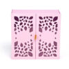 Pink Double Door Rigid Gift Box with Laser-Cut Leaf Lids