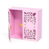 Pink Double Door Rigid Gift Box with Laser-Cut Leaf Lids