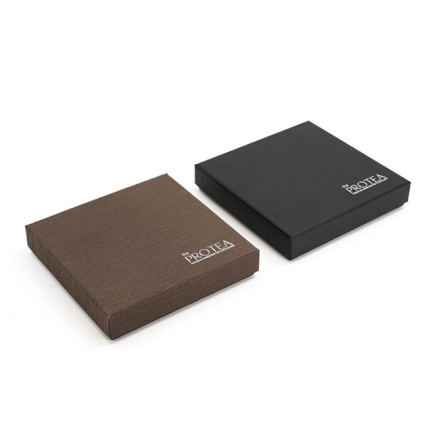 Rigid Chocolate Gift Box with Logo Printed Grid Inserts