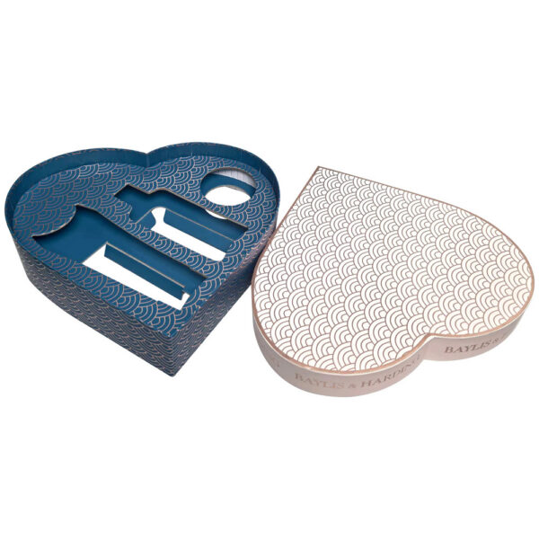 Caja rígida de dos piezas con forma de corazón